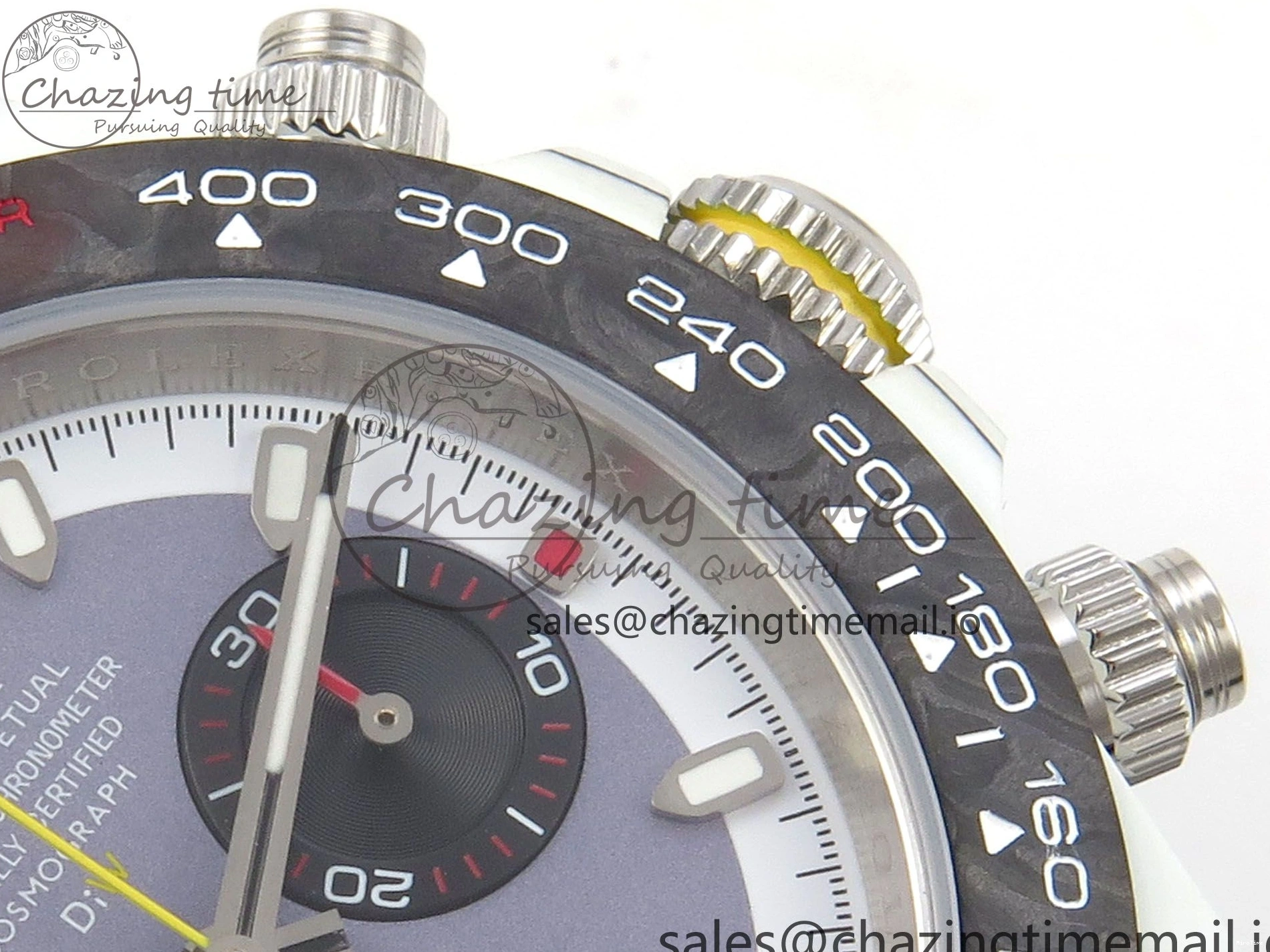 MiroTime 0227 Daytona DIW Carbon Case and Bezel DIWF Edition Grey White Dial on Black Nylon Strap A AllSeason 72